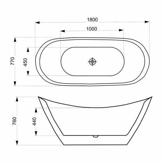Ванна отдельностоящая Azario MELADO 180x77 см AZ-6107-18W фото 3