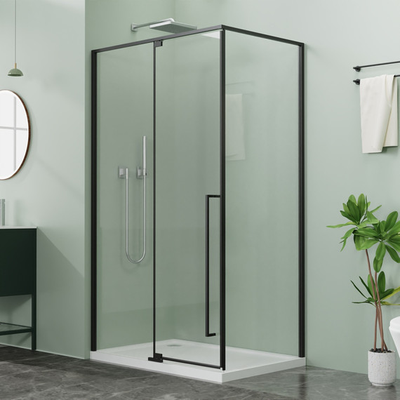 Душевое ограждение Azario MALE 120х80 см AZ-J50-12080-MB-CL, чёрный матовый/прозрачное фото 