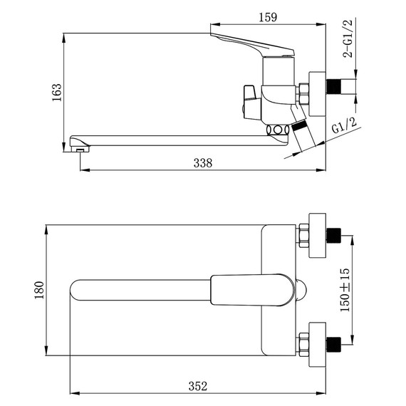 Смеситель для ванны Azario Lursy AZ-K1749BN, сатин фото 8