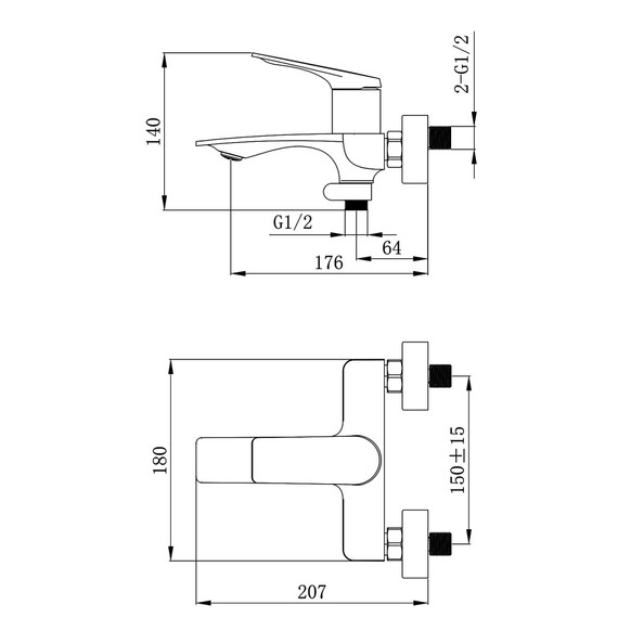 Смеситель для ванны Azario Lursy AZ-K3049B, чёрный матовый фото 8