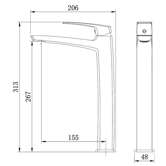 Смеситель для раковины высокий Azario Conda AZ-K9011GR, графит фото 2