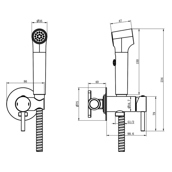 Гигиенический душ Azario Nyons AZ-KFX02 (со скрытой частью) фото 3