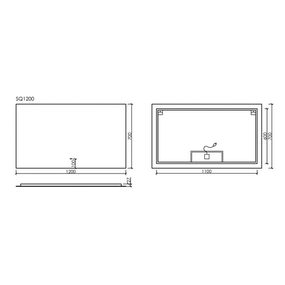 Зеркало Sancos Square 120х70 см SQ1200 фото 4
