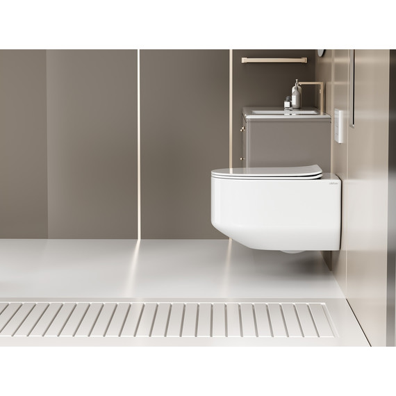 Унитаз подвесной безободковый Abber Bequem AC1130 с тонкой крышкой микролифт (Система смыва торнадо) фото 5