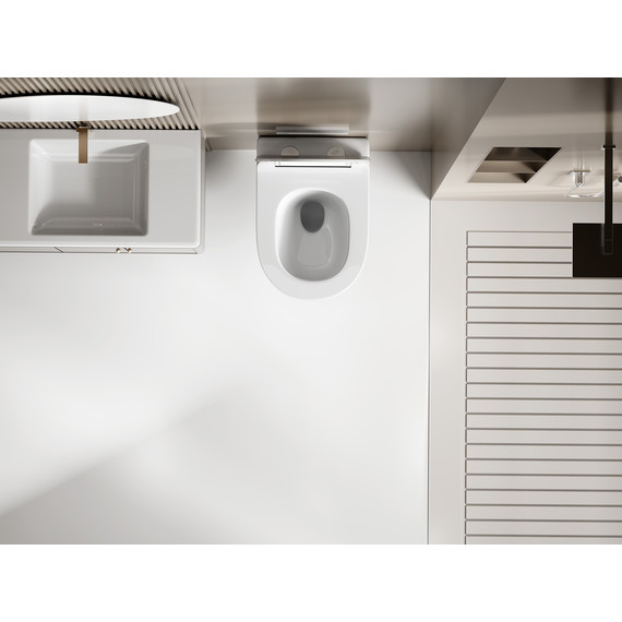 Унитаз подвесной безободковый Abber Bequem AC1130 с тонкой крышкой микролифт (Система смыва торнадо) фото 8