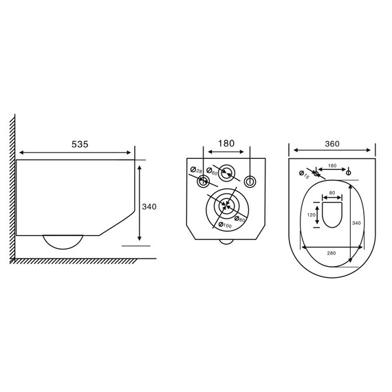 Унитаз подвесной безободковый Abber Bequem AC1130 с тонкой крышкой микролифт (Система смыва торнадо) фото 9