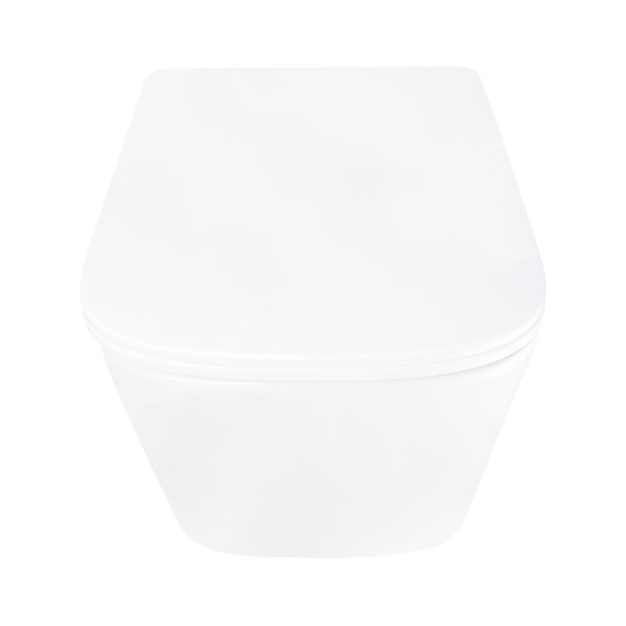 Унитаз подвесной безободковый Azario AIRA AZ-5171T-WHT с тонкой крышкой микролифт (система смыва Торнадо) фото 5