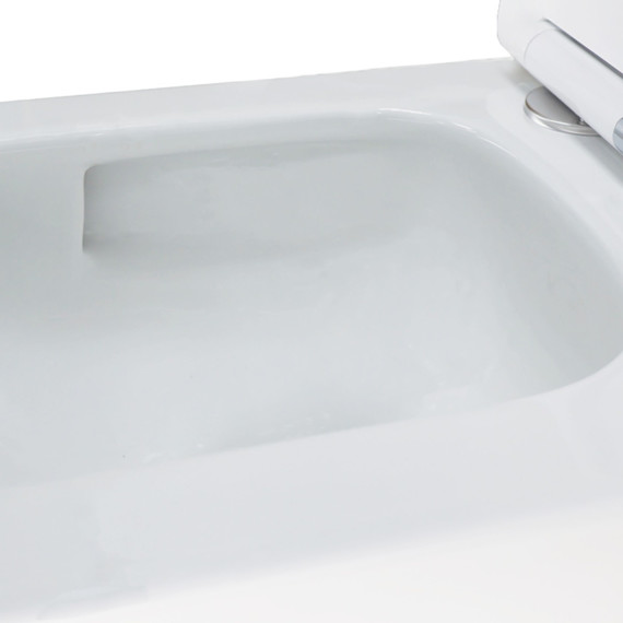 Унитаз подвесной безободковый Azario AIRA AZ-5171T-WHT с тонкой крышкой микролифт (система смыва Торнадо) фото 7