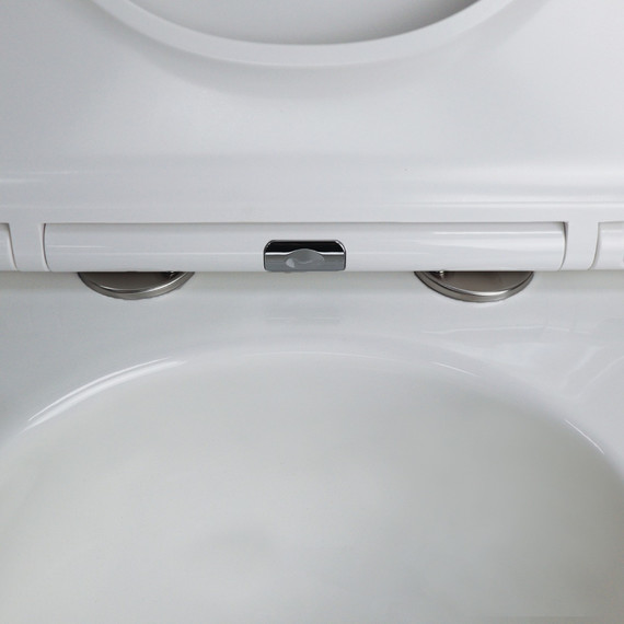 Унитаз подвесной безободковый Azario PACE AZ-5172T-WHT с тонкой крышкой микролифт (система смыва Торнадо) фото 8