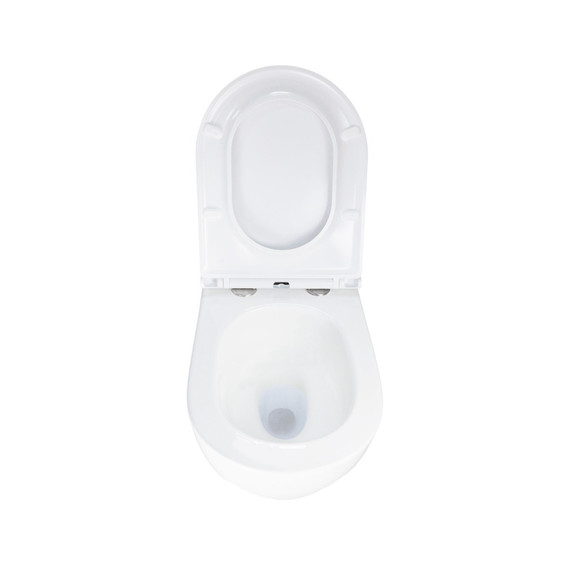 Унитаз подвесной безободковый Azario RUMBA AZ-5175T-WHT с тонкой крышкой микролифт (система смыва Торнадо) фото 5