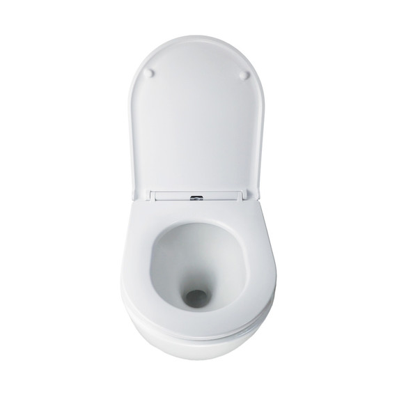 Унитаз подвесной безободковый Azario ADAGIO AZ-5177T-WHT с тонкой крышкой микролифт (система смыва Торнадо) фото 6