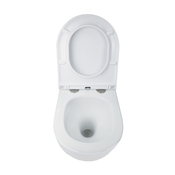 Унитаз подвесной безободковый Azario ADAGIO AZ-5177T-WHT с тонкой крышкой микролифт (система смыва Торнадо) фото 5