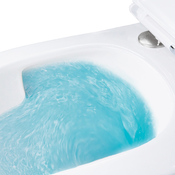 Унитаз подвесной безободковый Azario BLISS AZ-5179T-WHT с тонкой крышкой микролифт (система смыва Торнадо) фото 7