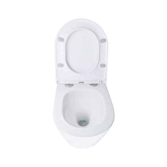 Унитаз подвесной безободковый Azario BLISS AZ-5179T-WHT с тонкой крышкой микролифт (система смыва Торнадо) фото 5