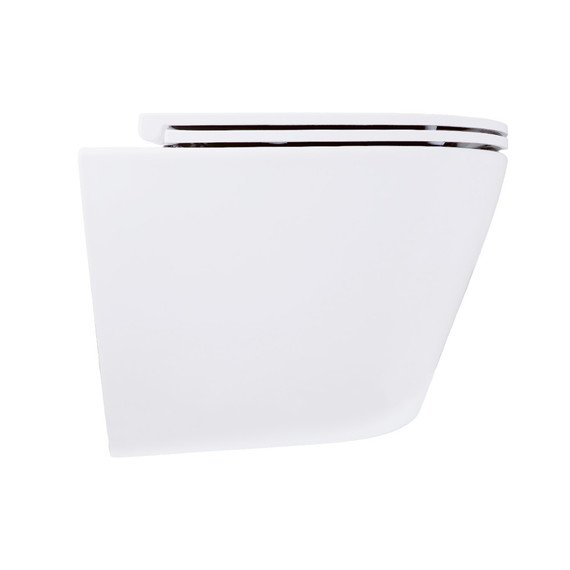 Унитаз подвесной безободковый Azario BLISS AZ-5179T-WHT с тонкой крышкой микролифт (система смыва Торнадо) фото 2