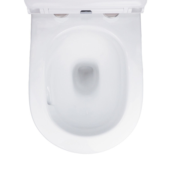 Унитаз подвесной безободковый Azario SONGO AZ-5180T-WHT с тонкой крышкой микролифт (система смыва Торнадо) фото 7