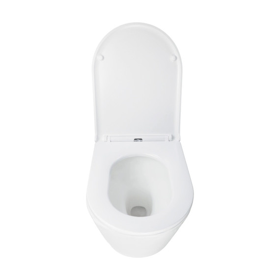 Унитаз подвесной безободковый Azario SONGO AZ-5180T-WHT с тонкой крышкой микролифт (система смыва Торнадо) фото 8