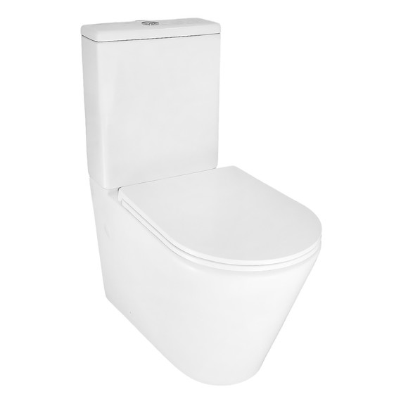 Унитаз-компакт безободковый Azario MIZEN AZ-8300 с тонкой крышкой микролифт (система смыва Торнадо) фото 4