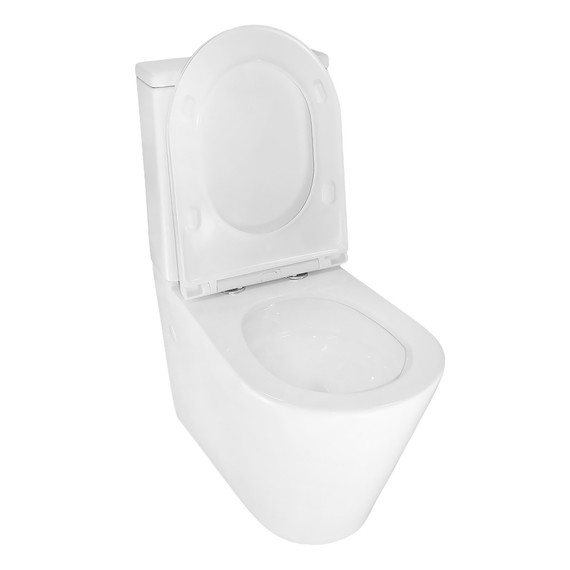 Унитаз-компакт безободковый Azario MIZEN AZ-8300 с тонкой крышкой микролифт (система смыва Торнадо) фото 6