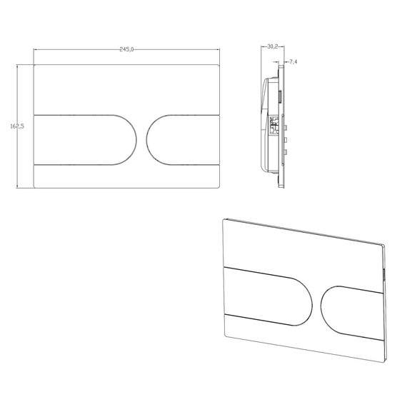 Кнопка смыва Azario NEW-TS AZ-SS-001-BR, серый матовый фото 3