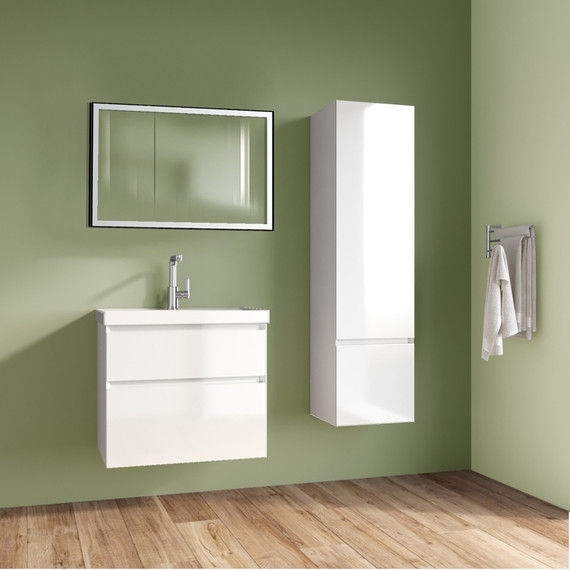 Тумба подвесная с раковиной Azario Velluto 60 см CS00097535, белый матовый фото 4