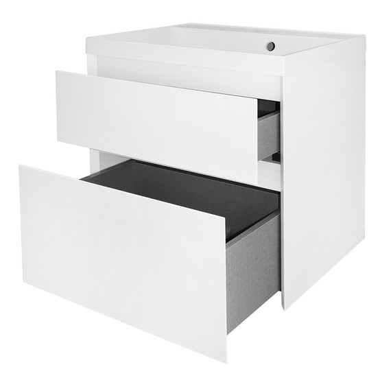 Тумба подвесная с раковиной Azario Velluto 60 см CS00097535, белый матовый фото 8