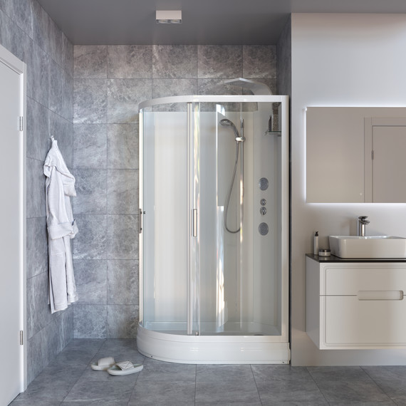 Гидробокс Taliente 120x80 см TA-128CW(R), белый/прозрачное фото 3