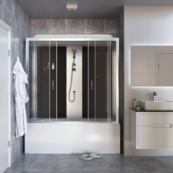 Душевая кабина Taliente 170x75 см TA-17075G, хром/тонированное фото 2