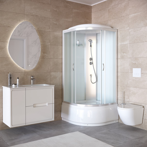 Душевая кабина Taliente 90x90 см TA-9090M, хром/матовое фото 2