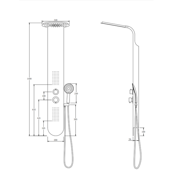 Гидромассажная панель Taliente ТА-G-A03Bb, черный матовый фото 4