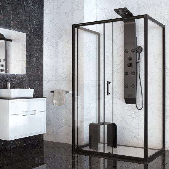 Гидромассажная панель Taliente ТА-G-A02Bb+s, черный матовый фото 2