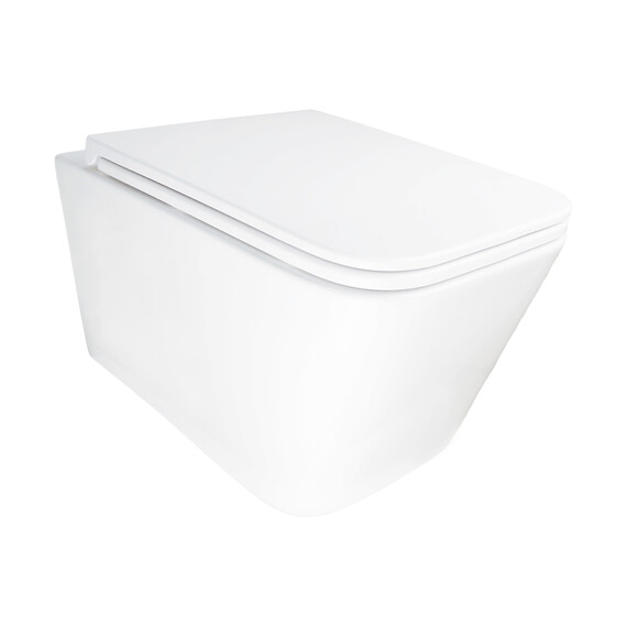 Унитаз подвесной безободковый Azario PACE AZ-5172T-WHT с тонкой крышкой микролифт (система смыва Торнадо) фото 2