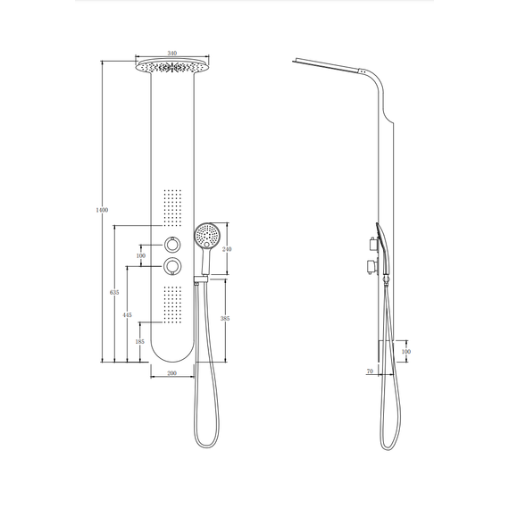 Гидромассажная панель Taliente ТА-G-A03Wcr, белый/хром фото 4