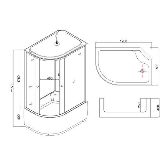 Душевая кабина Taliente 120x80 см TA-12080M(R), хром/матовое фото 5