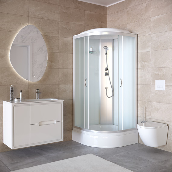 Душевая кабина Taliente 90x90 см TA-9091M, хром/матовое фото 2