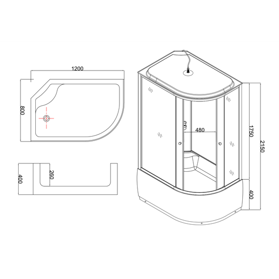 Душевая кабина Taliente 120x80 см TA-12080ML, хром/матовое фото 5
