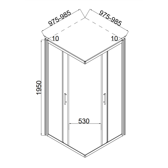 Душевое ограждение Taliente 100x100 см TA-10102-1CB, чёрный/прозрачное фото 4