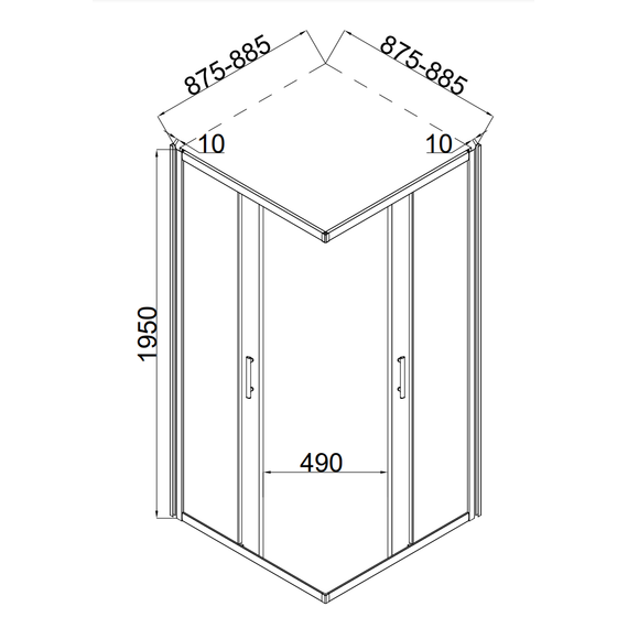 Душевое ограждение Taliente 90x90 см TA-09092-1MP, хром/матовое фото 4
