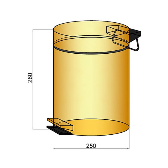 Ведро для мусора с педалью Boheme Uno 10426-MG, цвет золото матовое фото 2