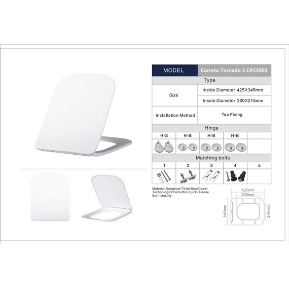 Унитаз подвесной безободковый Taliente Correto Tornado 3 CR55003 с крышкой микролифт (система смыва Торнадо) фото 8