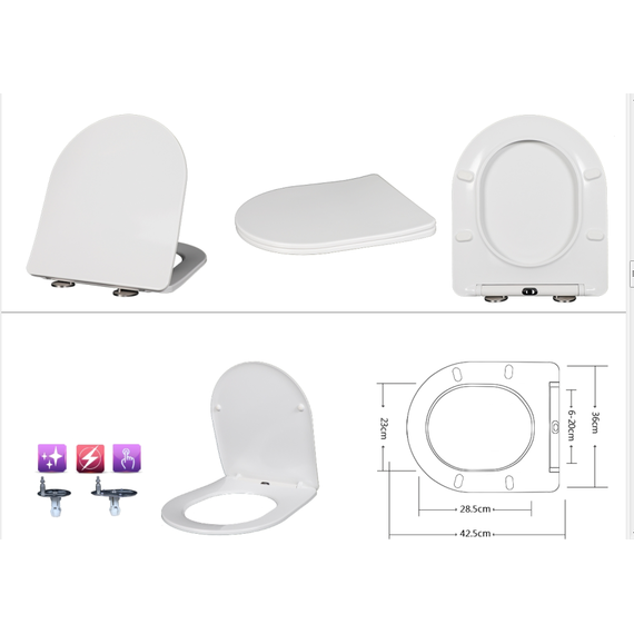 Унитаз подвесной безободковый Taliente Amato AM25010 Grigio с крышкой микролифт, серый, Цвет производителя: серый фото 6