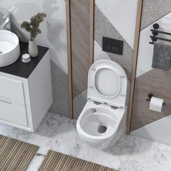 Унитаз подвесной безободковый Taliente Amato Vortex AM45005 с крышкой микролифт (система смыва Торнадо) фото 4