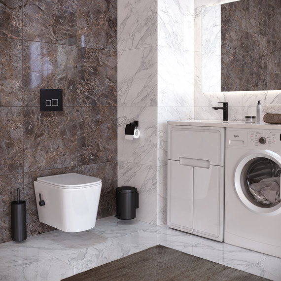 Унитаз-биде подвесной Taliente Correto CR25200 SMnero с крышкой микролифт фото 4