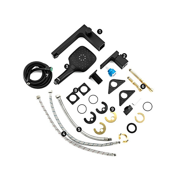 Смеситель для ванны Gappo G1117-6, черный фото 9