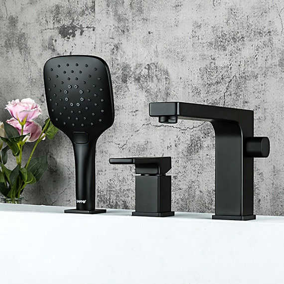 Смеситель для ванны Gappo G1117-6, черный фото 8