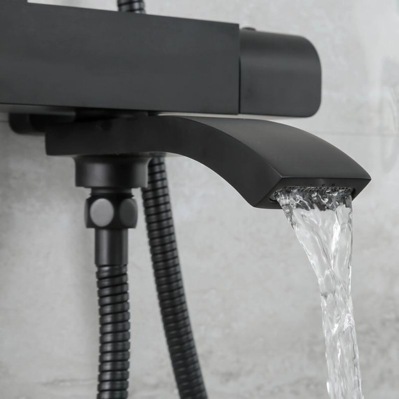 Душевая стойка с термостатом Gappo G2407-60, черный фото 5