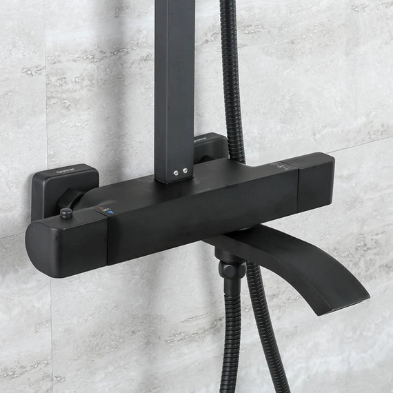 Душевая стойка с термостатом Gappo G2407-60, черный фото 4