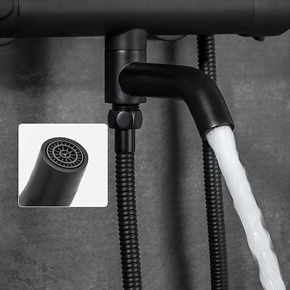 Душевая стойка с термостатом Gappo G2490-6, черный, Цвет производителя: чёрный фото 9