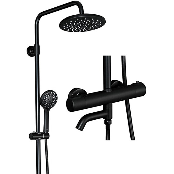 Душевая стойка с термостатом Gappo G2490-6, черный, Цвет производителя: чёрный фото 2