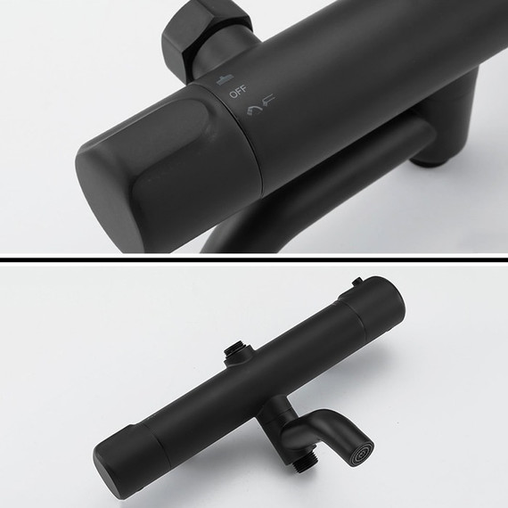 Душевая стойка с термостатом Gappo G2490-6, черный, Цвет производителя: чёрный фото 4